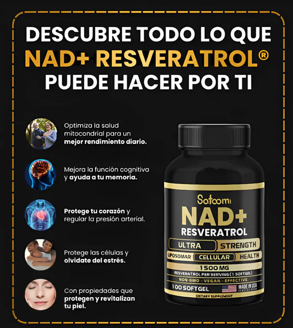 NAD + Resveratrol - Regeneración Celular, Juventud y Energía Total